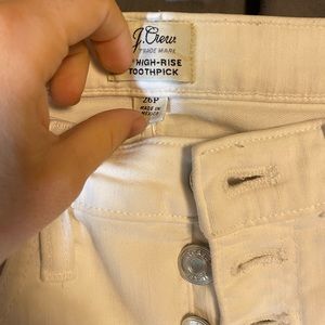 Jcrew High rise toothpick white 26P